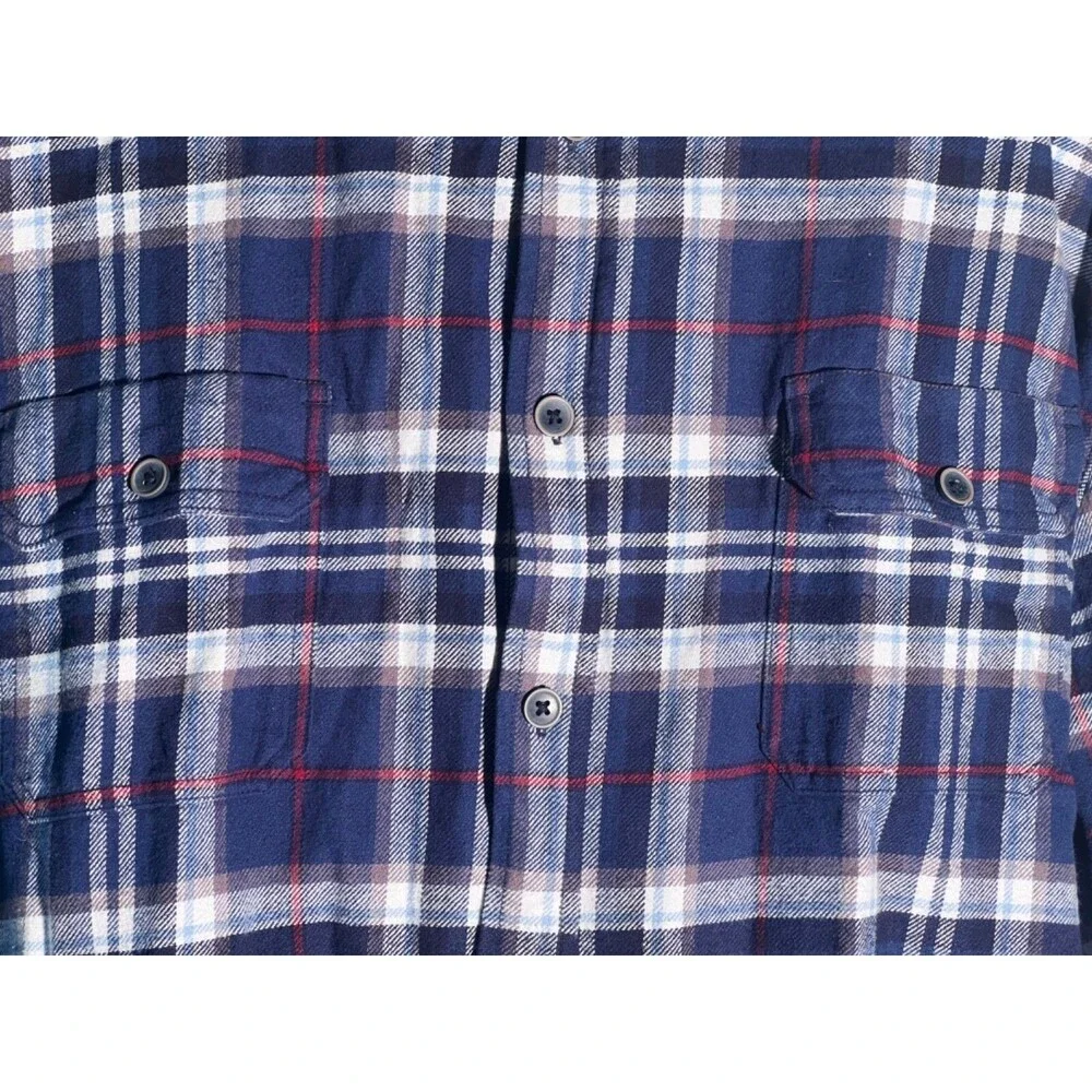 JACHS Men's Long Sleeve Button Down‎ Plaid Shirt Blue 2XL